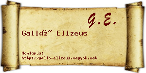 Galló Elizeus névjegykártya